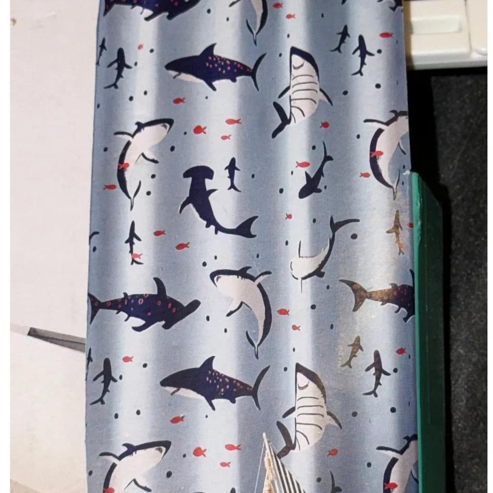 Pillowfort Shark Shower Curtain Blue Nautical Sea Life 72x72 Fabric NEW
